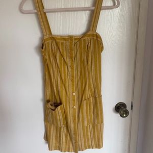 MINI YELLOW BUTTON AND WRAP DRESS